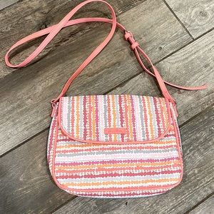 New Vera Bradley Multicolor Coral Confetti Striped Crossbody Purse